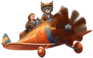 Cat Pilot Illustration